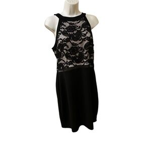 By & By Black and Lace Sleeveless Dress